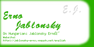 erno jablonsky business card